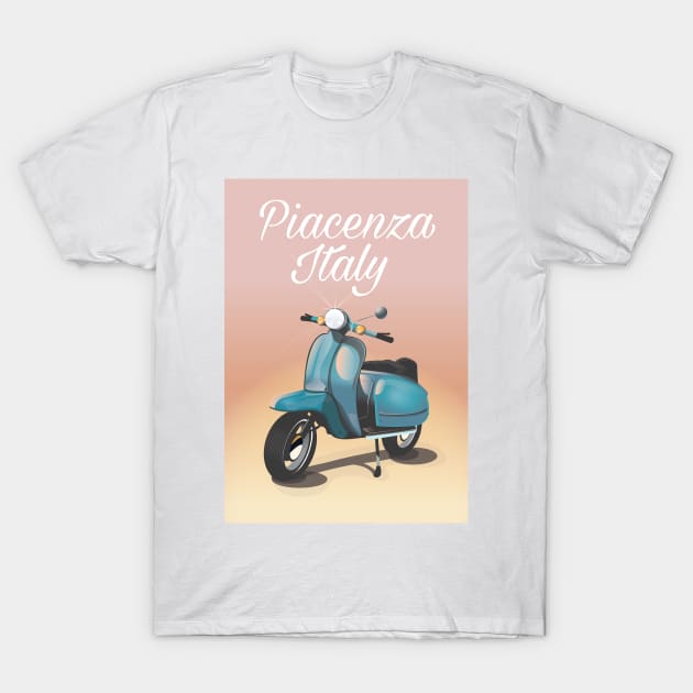 Piacenza italy scooter travel poster. T-Shirt by nickemporium1